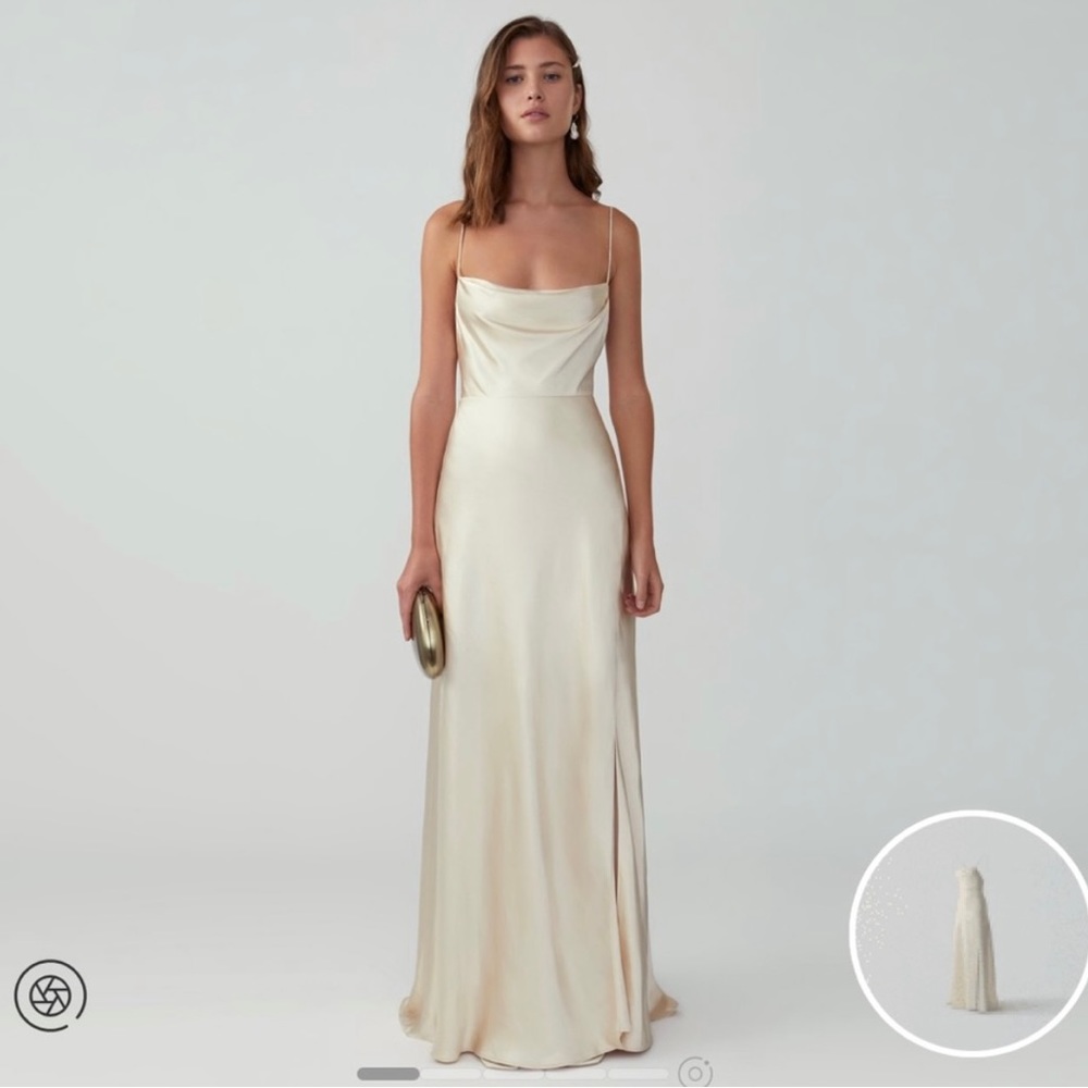 Fame & Partners Rosabel Maxi Dress, size 8, gold/champagne - Picture 10 of 11